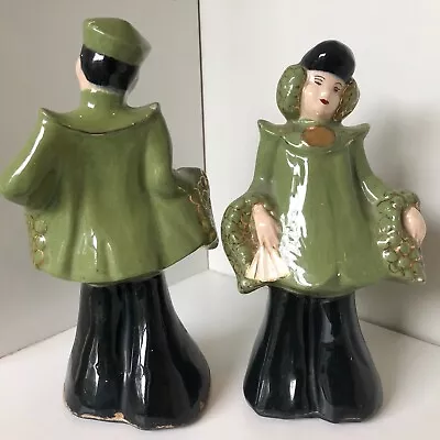 Vintage Pair Mid Century Ceramic  Figurines Asian Couple • $25.25