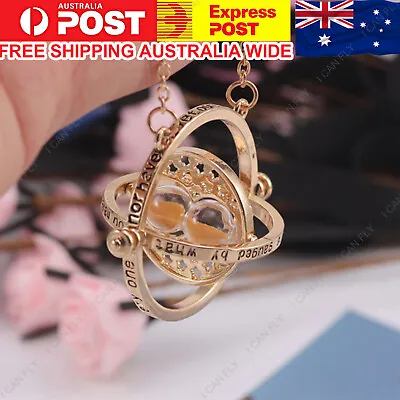 $6.99 • Buy Harry Potter Gold Tone 3D Hourglass Necklace Pendant Time Turner Hermione DF