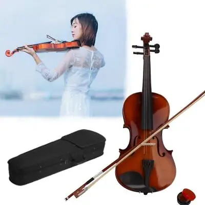 Acoustic Violin 4/4 Full Size Basswood With Black Case And Bow Rosin • $45.99