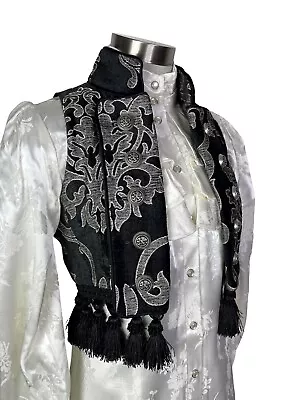 Shrine Vintage Gothic Costume Gypsy Black Silver Tapestry Matador Toreador Vest  • $79.99