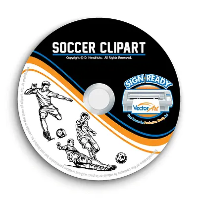 Soccer Clipart-vector Clip Art-vinyl Cutter Plotter Images & T-shirt Graphics Cd • $19.95