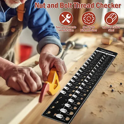 Nut And Bolt Thread Checker Set Carbon Steel Thread Identifier Gauge Standard U • $55.47