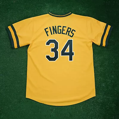 Rollie Fingers Oakland Athletics Gold Authentic Cooperstown Men's Jersey  • $139.99