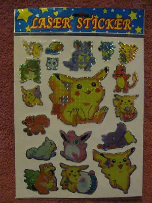 10 Packs Pokemon Pikachu Laser Foil Stickers *birthday Party Favors* Set Lot • $8.95