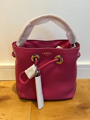 Lancel Sacha Mini Bucket Bag In Leather - Fuchsia - TU -Brand New With Tags • £305