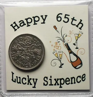 £2.99 • Buy 65th Happy Birthday Sixpence Gift *1958 Coin For 2023*  *Cream Champagne Design*