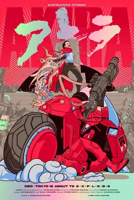 Akira Shotaro Kaneda Anime Bike Movie Rainbow Foil Poster Print Art 24x36 Mondo • $139.99