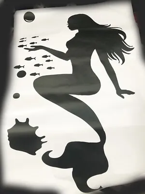 Decal Mermaid Wall Decals Removable Wall Sticker Peel And Stick 22x36 • $26.91