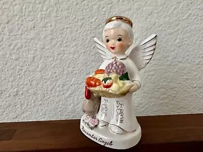 Vintage Napco November Boy Angel 1956 Japan A1927 Thanksgiving Ceramic Figurine • $15.99