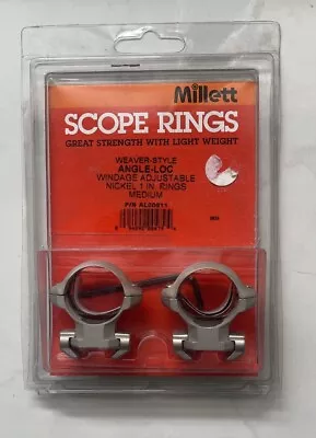 Millett Weaver Style RINGS ANGLE-LOC WINDAGE ADJUSTABLE 1  MEDIUM NICKEL • $38.24