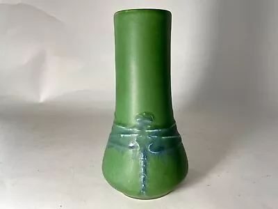 Beautiful 1920s Green Rookwood Art Vase - Blue Dragonflies With Matt Finish • $1390