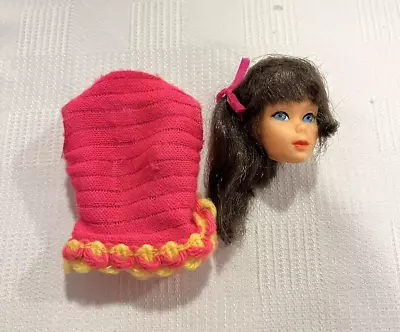 Vintage Mattel 1968 Talking Barbie Doll Head & Original Swimsuit Top • $59.99