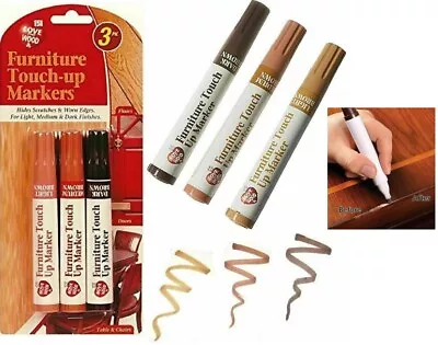 3 Magic Furniture Scratch Cover Hides Markers Pens Kit Set Touch Up Repair Wood • £2.99