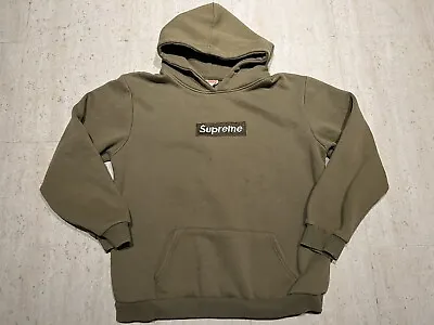 $499.99 • Buy AUTHENTIC Supreme Box Logo Olive Green Pullover Hoodie Sz XXL Made In The USA