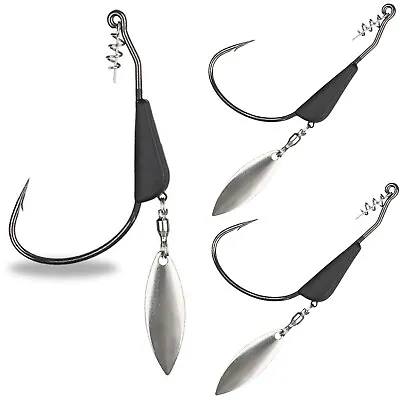 Reaction Tackle Bladed/Tungsten Weighted Swimbait Hooks (3-Pack) • $14.99
