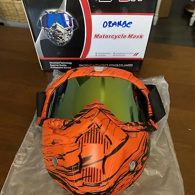 Motorcycle Helmet Full Face Mask Motocross Safety Goggles Shield Glasses Eyewear • $29.99