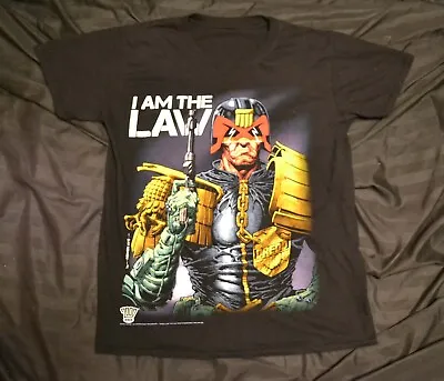 T Shirt 2000AD Judge Dredd I Am The Law Black Medium • $25.26