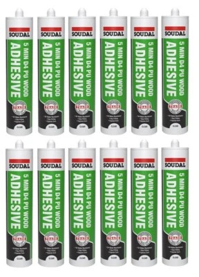 £24.98 • Buy Soudal 5 Minute D4 PU Wood Adhesive Gel Waterproof Fast Curing 290ml