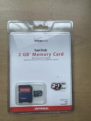 Sandisk 2GB Memory 3 In 1 MicroSD Card With Adapters Verizon Wireless NOS New • $9