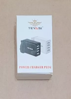 USB Plug Charger Twin Pack Multi Port Fast Charging Auto Qi UK 3 Pin Plug White • £7.95