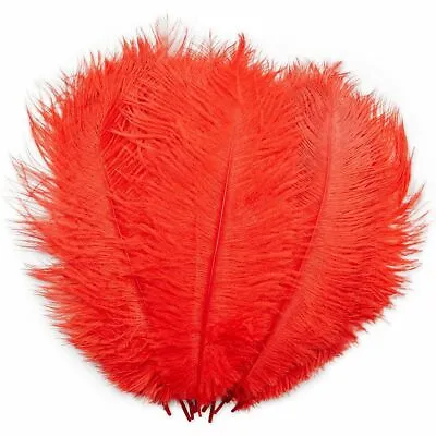$10.99 • Buy Red Ostrich Feathers For Crafts, Costumes, Decorations (10-12 In, 14 Pieces)