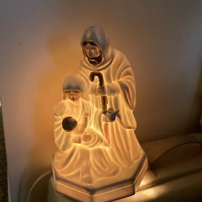 VTG Madonna Mary Baby Jesus Religious Night Light Figural Lamp Porcelain  • $145