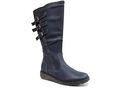 Cipriata Knee High Boots Womens Zip Up Knee High Biker Boots Size 3 4 5 6 7 8 • £49.99