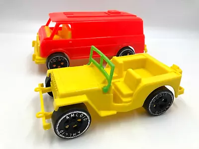 Vintage Amloid Plastic Toy Jeep Van Vehicles Saddlebrook New Jersey Whitewalls • $3.75