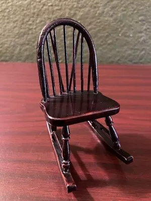 RARE Vintage Dollhouse Antique Rocking Chair Made In Germany Black Finish NICE! • $6.95