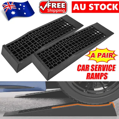 2 X Low Profile Car Service Ramps Set 5T Heavy-Duty Lowered Trailer Vehicle Pair • $54.85