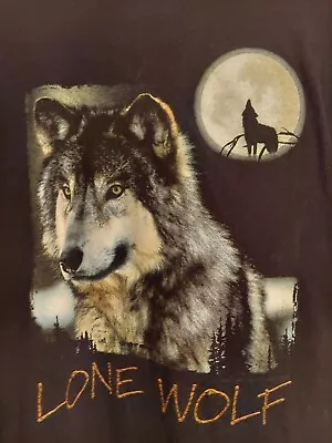 Vintage Lone Wolf Black Single Stitch USA Made T-Shirt Size Small  • $24.02