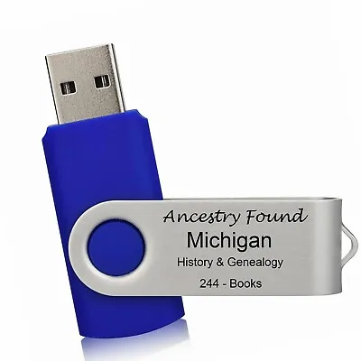 244 Old Books - MICHIGAN History & Genealogy On USB 2.0  16GB FLASH DRIVE • $10.95