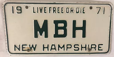 Vanity MBH License Plate Mary Maria Michael Mark Mathew Michelle Marc Moe 1971 • $59.99