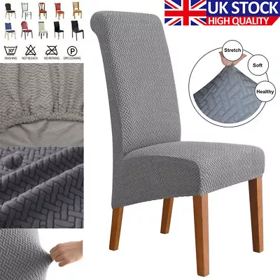 Large Size Stretch Dining Chair Covers Seat Chair Covers Removable Slip Covers • £3.49