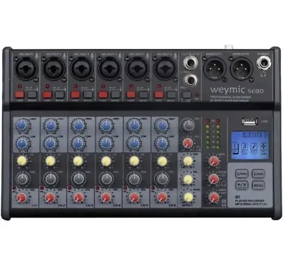 WEYMIC SE-80 Professional Mixer For Recording DJ Stage Karaoke W/USB Drive For • £65