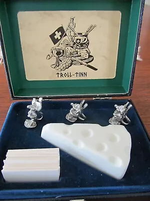 Troll Norsk Tinn Boxed Pewter Mouse Cheese Serving Signs Holder Norway Denmark • $25