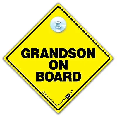 £4.49 • Buy Grandson On Board Sign, Suction Cup Car Sign, Baby On Board Sign Grandchild Sign