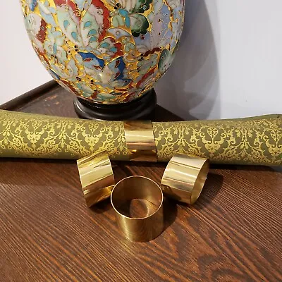 Vintage Slanted Brass Napkin Rings Lot Set Of 4 READ • $5.99