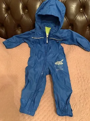 Regatta Kids Waterproof Puddle Suit Blue  6-12 Months Isolite • £5