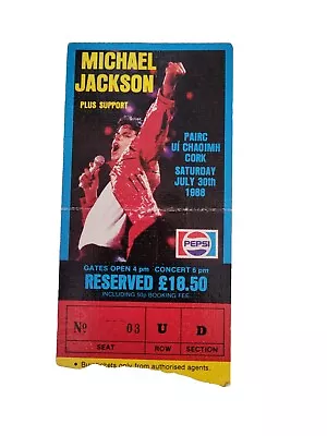 Michael Jackson Cork Concert Ticket  1988 BAD World Tour Rare Memorabilia • £55.57