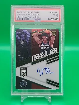 2022-23 Donruss Elite Wendell Moore Jr RC PP-WMJ Pen Pals Auto JB RED /49 PSA 9 • $15.99