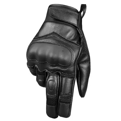 Men's Touchscreen Leather & Mesh Motorcycle Men Cruiser Gloves • $16.91