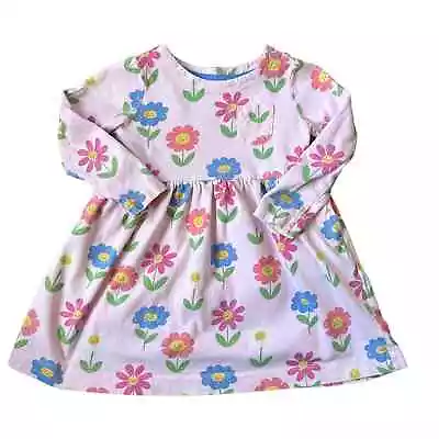 Mini Boden Dress Girls 3-4yrs Pink Floral Long Sleeve Pullover Knee Length  • $19.99