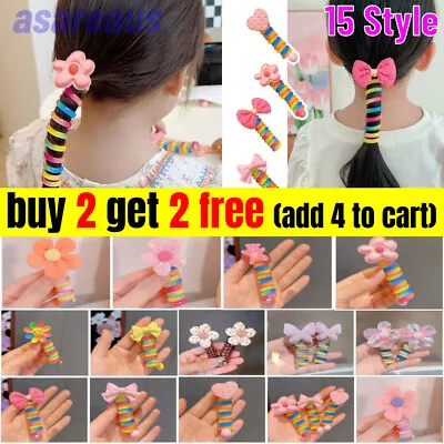 £4.46 • Buy Girls Kids Telephone Wire Line Ponytail Holder Rubber Band Elastic Hair Band DIY