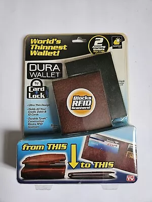 Dura Wallet 2 Pack Thinnest Wallet Block RFID Scanners Card Lock Black Brown New • $19.99