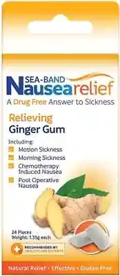 Anti-Nausea Ginger Gum For Motion & Pregnancy Morning Sickness 24 Ct Exp. 7/24 • $9.95