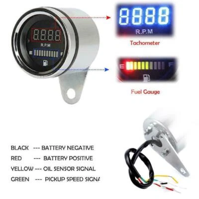$23.99 • Buy Motorcycle LED Fuel Gauge Tachometer For Yamaha V-Star 650 950 1100 1300 Classic