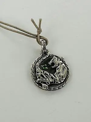 John Hardy Legends Macan Amulet 19mm Pendant Tsavorite Sterling Silver NWT • $209