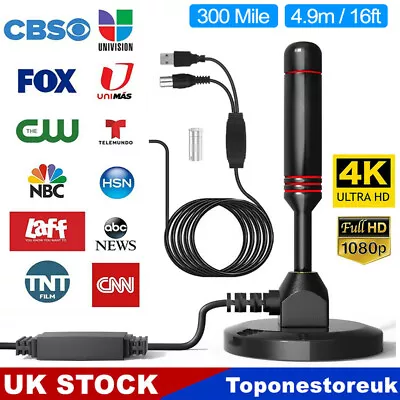 £11.99 • Buy 300mile Portable TV Antenna Digital HD Freeview Aerial Ariel Signal Amplified UK