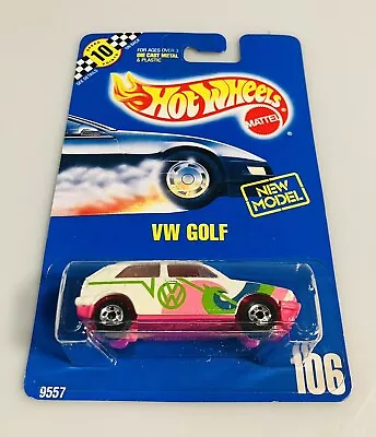 Hot Wheels  106  VW Golf  Pink & White Etc  Volkswagen  (c) 1990  Unopened BP • $245